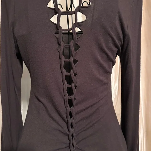 Elegant Brown Long Sleeve Dress - Picture 2 of 3